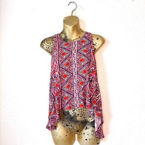 Billabong Boho Paisley Hi-Low Tank Top Large